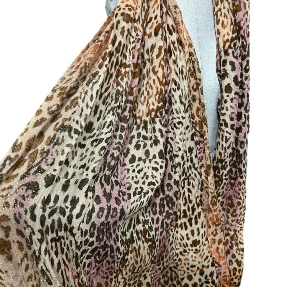 Jessica Simpson Leopard Print Powder Room Scarf OS
